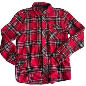 O’Neill Men’s Classic Fit Red Black Plaid Flannel Shirt Size‎ Small Surf